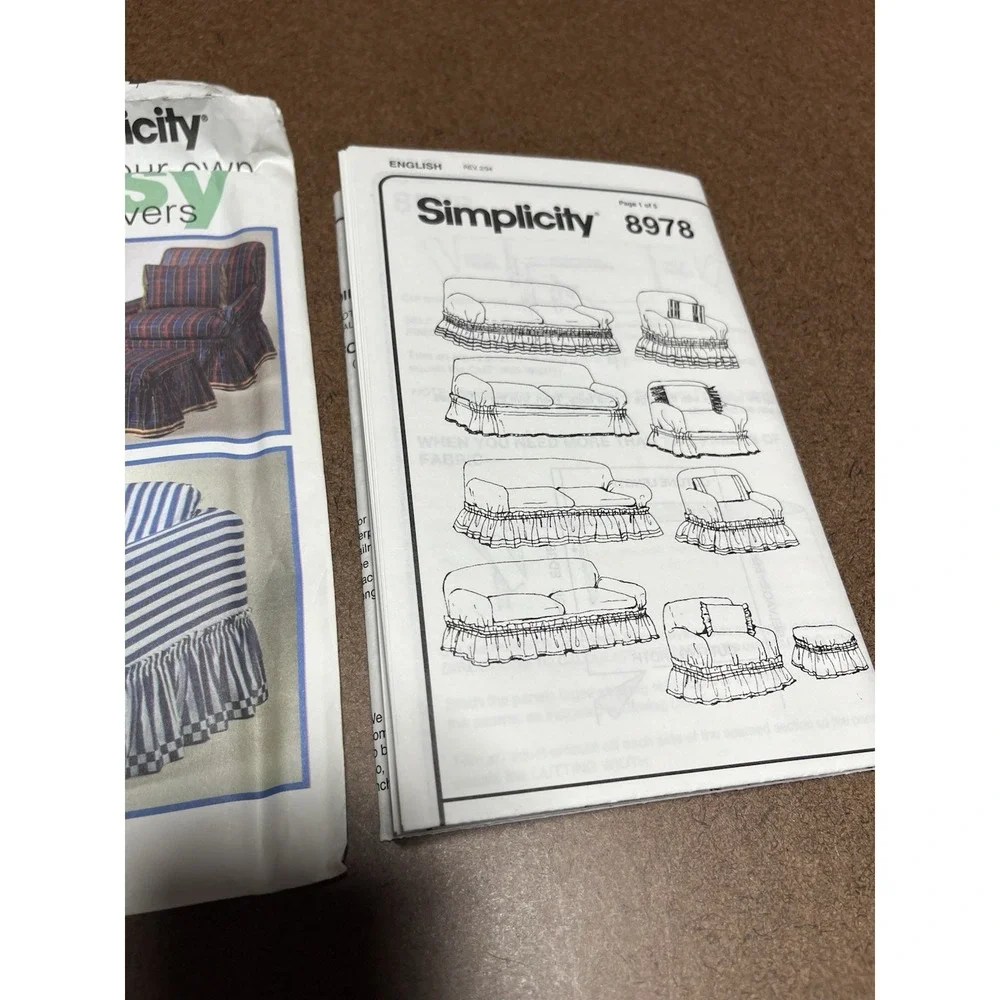 Simplicity 8978 Sewing Pattern Slipcovers